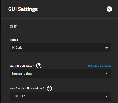 System General GUI Settings